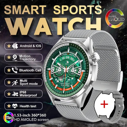 2026 New Watch 6 PRO Bluetooth Call Smart Watches Men GPS Tracking Sports Fitness IP68 Waterproof 1.53inch AMOLED Smartwatch