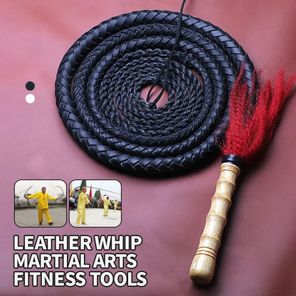 Martial Arts Leather Whip 1/1.5/2M Shepherd Whip Outdoor Fitness Tools Adult Physical Exercise Whip Horse Riding Toys