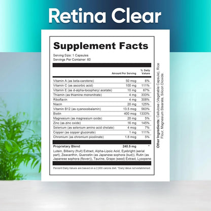 Vision Supplement – Eye Health Formula with Lutein, Zeaxanthin, Quercetin & Vitamin,Supports Visual Clarity,Eye Fatigue Relief
