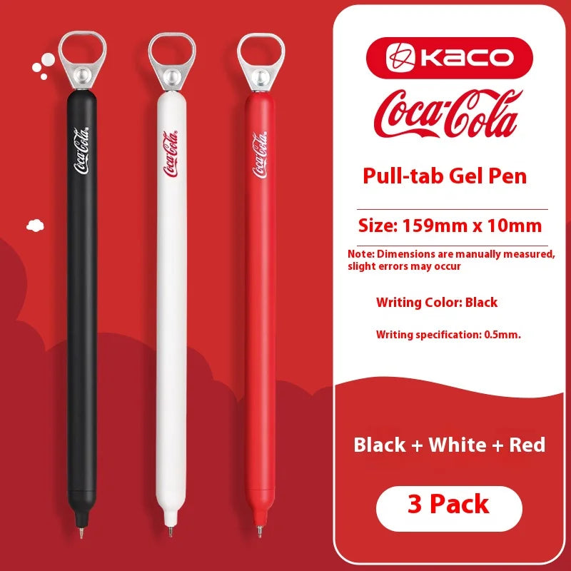 KACO Fanta/Coca-Cola Pull Tab Gel Pen,0.5mm Black Ink,Novelty Relieve pressure Writing Pen For Journaling,Office and School Use