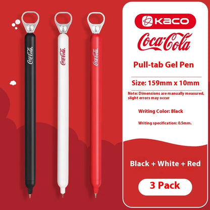 KACO Fanta/Coca-Cola Pull Tab Gel Pen,0.5mm Black Ink,Novelty Relieve pressure Writing Pen For Journaling,Office and School Use