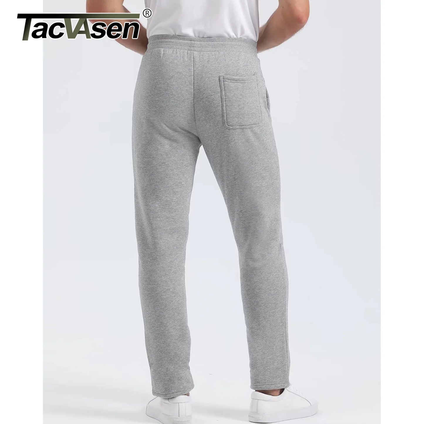 TACVASEN Winter Fleece Pants Mens Thicken Warm Thermal Trousers Drawstring Elastic Waist Jogging Pants Fitness Running Jogger