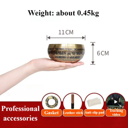 Yoga Meditation Singing Bowl Relaxation Sleeping Sound Bowl Tibetan Handmade Copper Singing Bowls Therapy Percussion Instruments