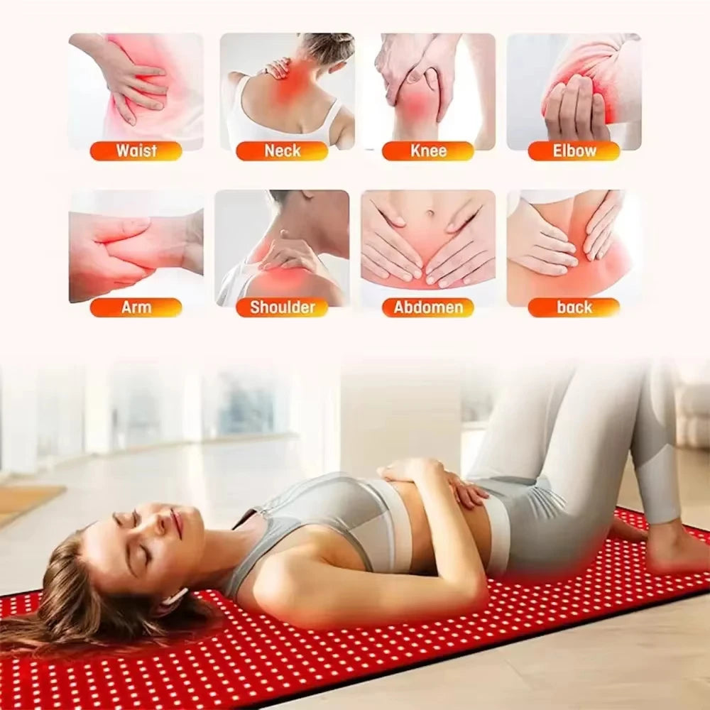 660nm 850nm LED Red Light Therapy Yoga Mat Home Health Relaxation Equipment Whole Body Near Infrared Mat 2025 New