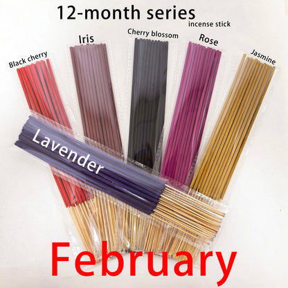 6 Sets of Approximately 126 High-Quality Incense Sticks - Including Shrubs, Lavender, Lemongrass, Dragon's Blood, Rose, Jasmine, Cherry Blossom, Suitable for Purification, Yoga Meditation, and Home Use - Perfect Gift with Lon
