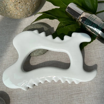 Ceramic Gua Sha Massager Body Skin Scraping Facial Guasha for Slim Face and Body Muscle Relaxation
