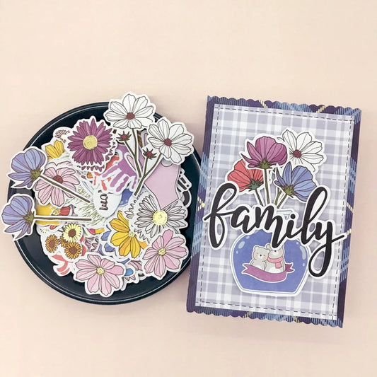 Creative Path 124pcs Paper Diecuts Shapes Foil Ephemera Scrapbooking Supplies Crafts Journaling Cardmaking Embellishments