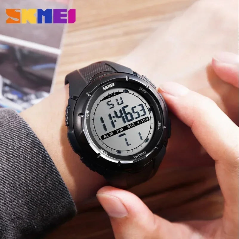SKMEI 1025 Sports Countdown Electronic Mens Wristwatches Waterproof Digital Watch for Men Shockproof Military Clock Reloj Hombre