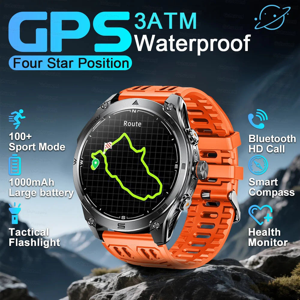 2026 New Genuine Watch Smart Watch Men AMOLED Flashlight 1000Mah Battery 10ATM Waterproof Fitness Track Call Smartwatches