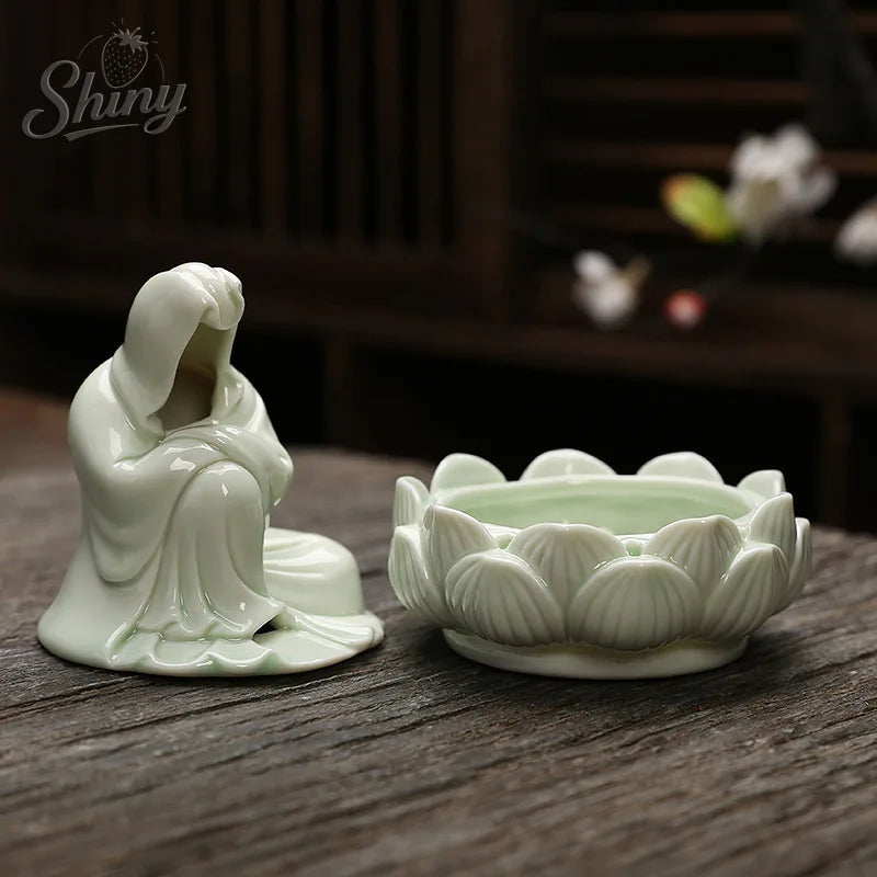 Ceramic Home Indoor No-phase Buddha Incense Burner Ornament Desktop Decorative Gift