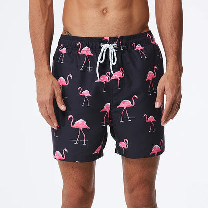 DATIFER Men's Sports Short Beachwear New Style Polyester Printing Fitness Beach Pants Surfing Swimming Trunks Bathing Swimwear