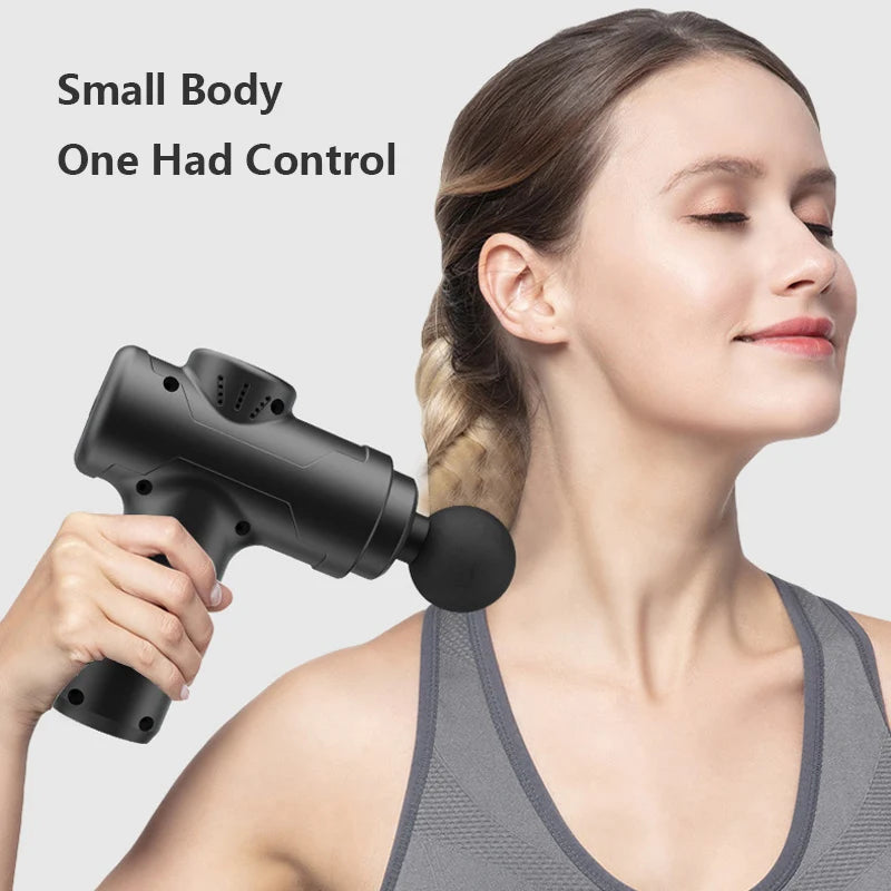 Sports fitness fascia gun 4 kinds of massage head can be changed 6 gear adjustable 6MM deep massage impact mini fascia gun