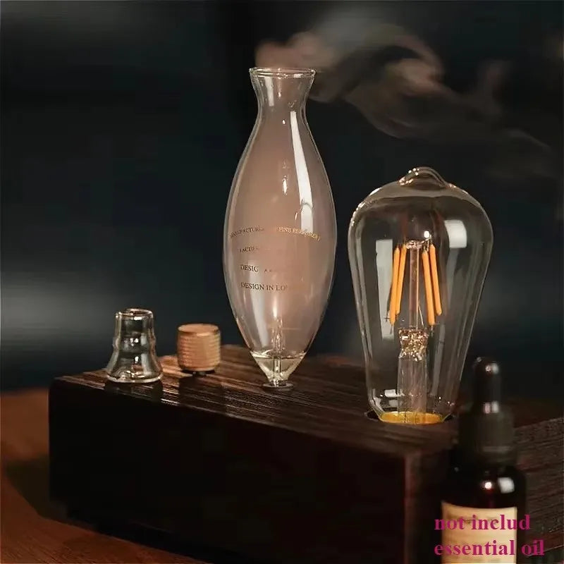Waterless Pure Essential Oil Diffuser Nebulizer Aromatherapy Diffuser Electric Wooden Glass Home Aroma Essential Diffusers wood