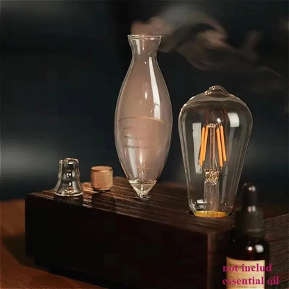Waterless Pure Essential Oil Diffuser Nebulizer Aromatherapy Diffuser Electric Wooden Glass Home Aroma Essential Diffusers wood