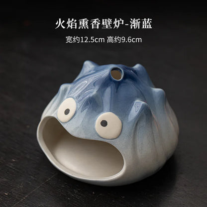 Handmade Ceramic Incense Holder Modern Chiminea Candle Holder Handmade Aromatherapy Fireplace Minimalist Home Decor