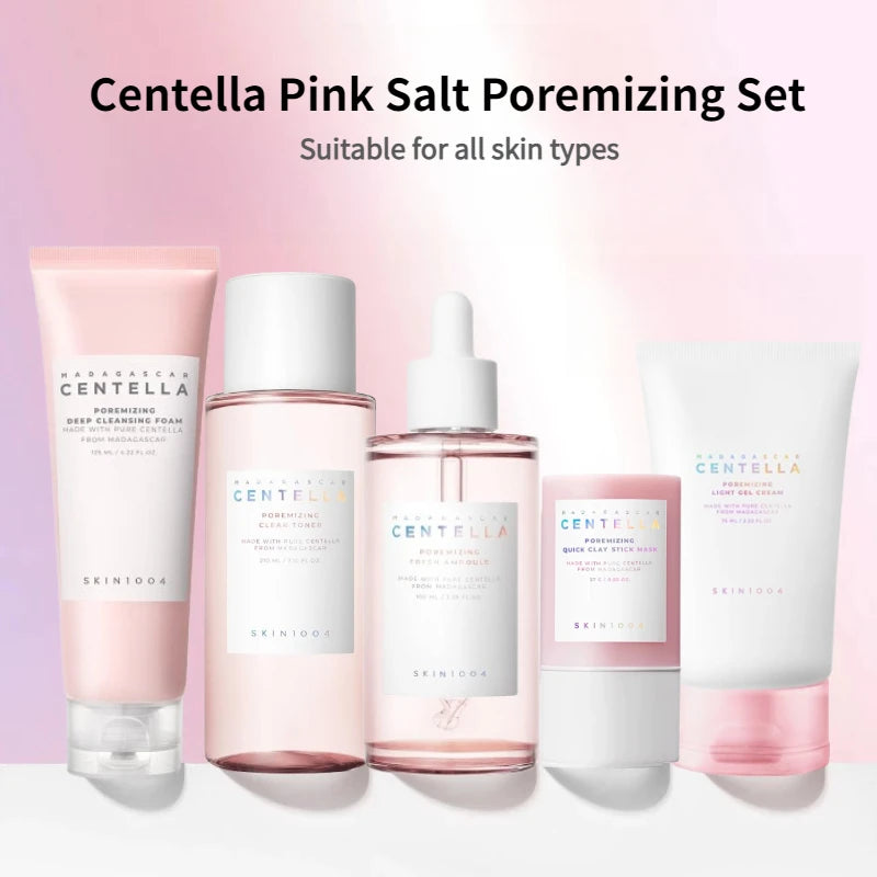 Korean Centella Skincare Set Foam, Acne Toning Toner,Ampoule,Moisturizing Cream,Cleansing Oil Daily Face Care Products 5pcs Set