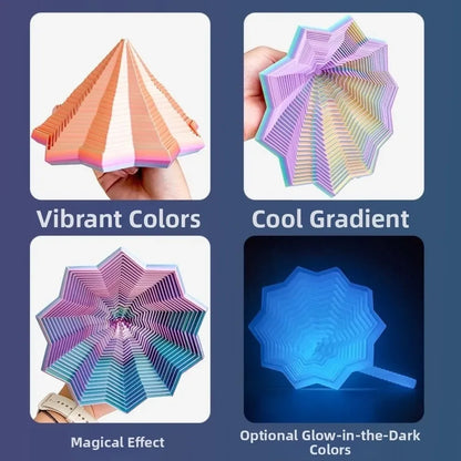 3D Printing Fractal Fidget Star Model Expanded Geometric Design Whirling Spiral Ornaments Relaxation Portable Decompression Toy