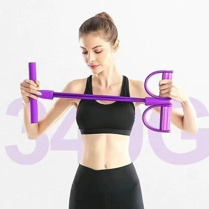 Siix-Tube Pedal Tensioner Resistance Band Multi-Functional Tension Rope Fitness Bands Elastic Yoga Pedal Puller For Exercises