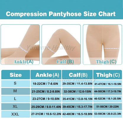 20 - 30mmHg Compression Stockings Closed/Open Toe Waist High Compression Leggings for Edema, Varicose Veins, Swelling, Pregnant
