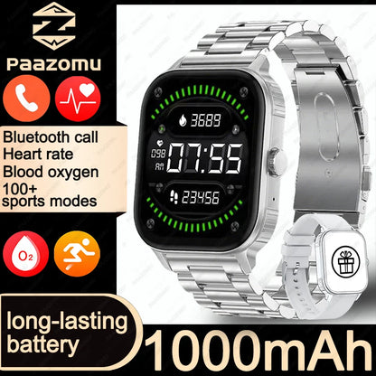 2026 2.04-inch Ultra Smart Watch For Men Women 1000mAh High Capacity Battery Outdoor Sports Fitness Health Monitoring Smartwatch