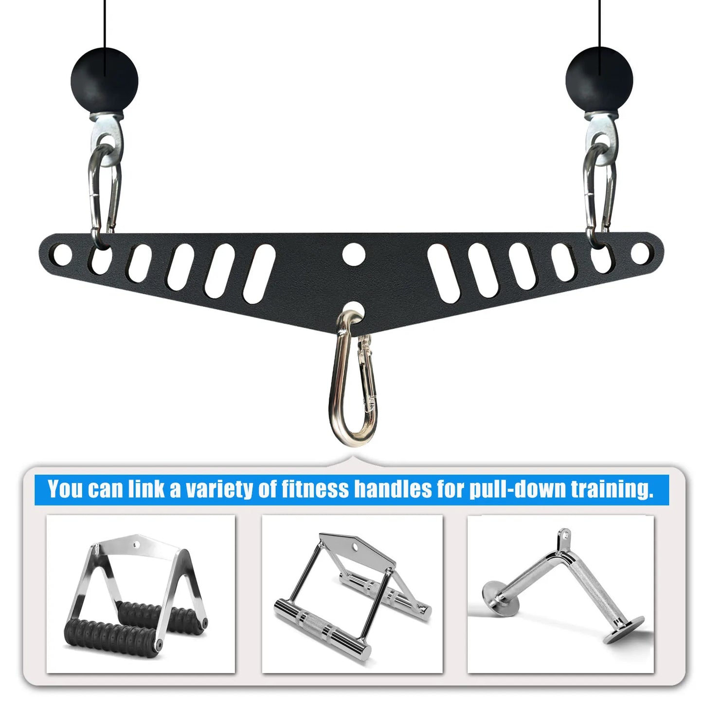 Multi-Grip LAT Pull Down Bar for Home Gym Fitness Spreader Plate LAT Pulldown Attachments for Pulley System Cable Machine