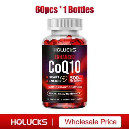 Coenzyme Q10 Supplement, for Heart & Cardiovascular Health, Blood Pressure Balance, Support Energy Brain Function