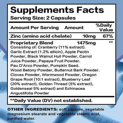 Parasite Blast Detox Complex - Eliminate Parasites, Promote Digestion, Cleanse & Detoxification, Supports Intestinal Health