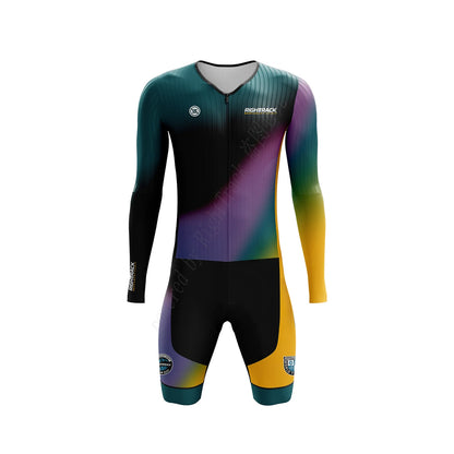 MEN'S Triathlon Trisuit World Championship Long Sleeve Dragon Skinsuit RIGHTTRACK Swimming Cycling Running Competition Appare
