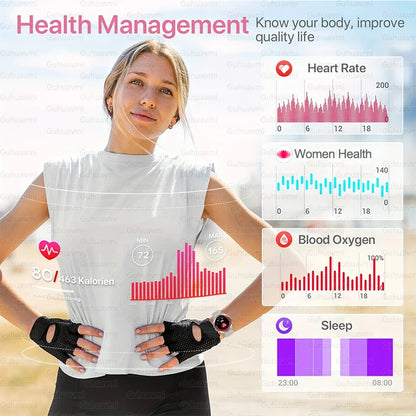 2025 New Women's Fashion Sports Smart Watch Built in GPS 3ATM Waterproof Bluetooth Call Health Monitoring Smartwatches For Women