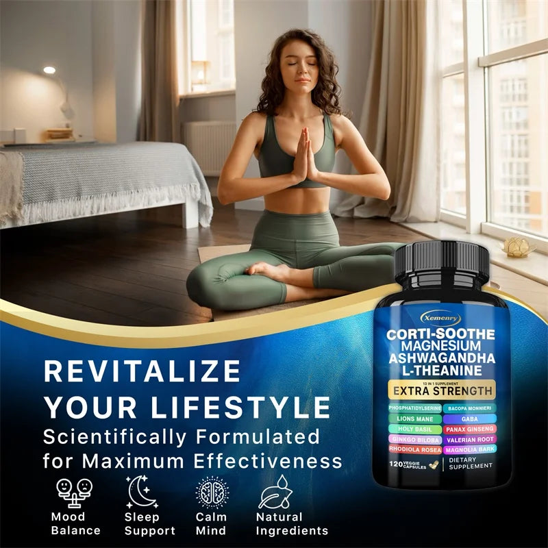 Corti-Soothe Supplement - Supports Adrenal Health, Regulates Cortisol, Promotes Relaxation, Increases Energy Levels, Gluten-free