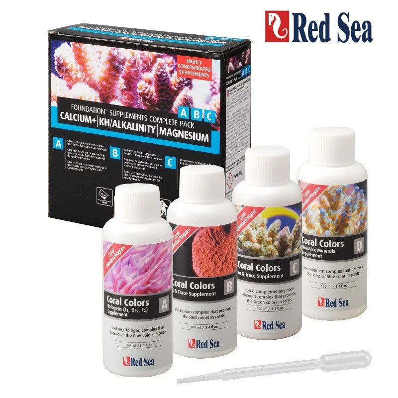 RedSea Coral Reef Essential Elements-Calcium Magnesium KH Strontium Iron Supplement for SPS/LPS-Aquarium Trace Minerals Additive