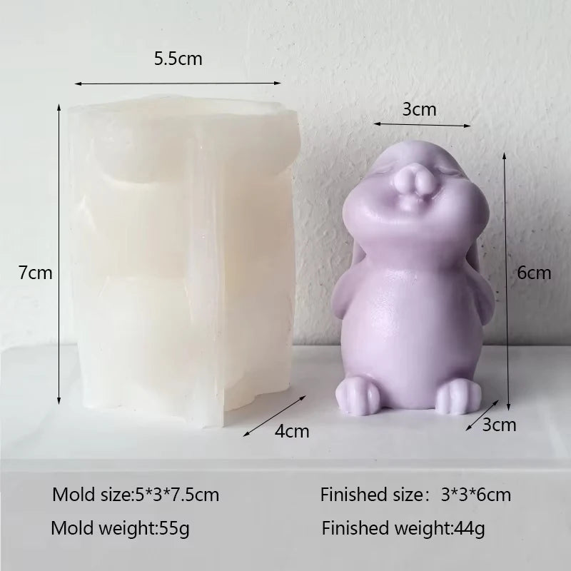 Easter Bunny Shape Molds Adorable Easter Bunny Aromatherapy Plaster Mold Smiling Rabbit Silicone Candle Molds