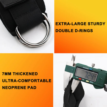 Adjustable Wrist Cuffs Straps with Dual D-Rings for Cable Machine Workouts, Lateral Raises, Arm Strength Training Fitness