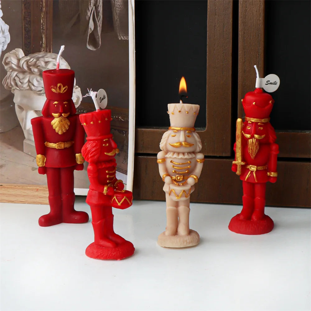 King Candle Silicone Mold Soldier Plaster Resin Ornament Cartoon Ceramics Making Mould Soywax Aromatherapy Home Decor DIY Gifts