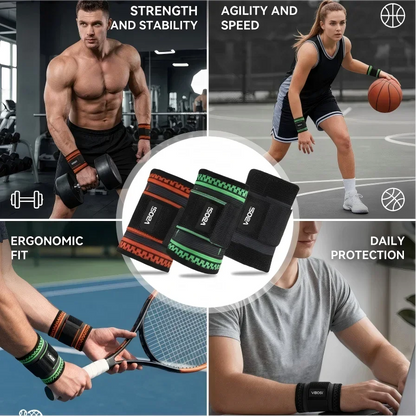VBOSI Adjustable Wrist Wraps Support for Gym Weightlifting, Breathable Brace for Carpal Tunnel Tendonitis Pain Relief