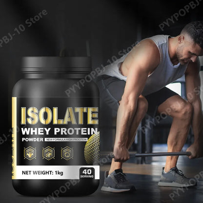 Whey Protein Isolate Powder Low Fat Supplement for Muscle Recovery and Lean Diet Sports Fitness Nutrition 1kg
