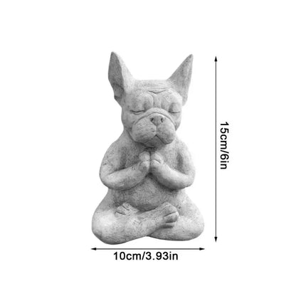 Outdoor Jardin Garten Yoga Pose Meditation Dog Resin Statue Ornaments Waterproof   for Office Home Decor Garden Decoration