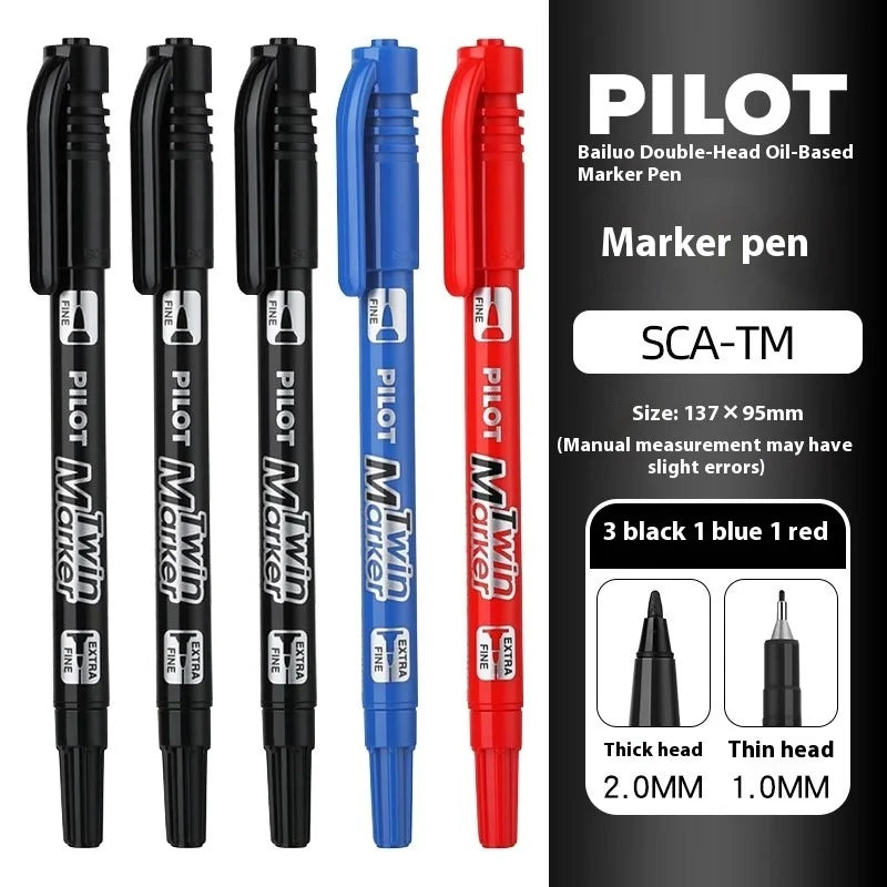 Pilot SCA-TM Dual-Tip Marker,Water-Based Vibrant Quick-Drying Twin-Tip Permanent Ink Pens for Journaling,Scrapbooking&DIY Crafts