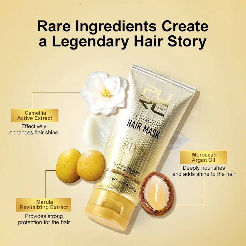 PURC Argan Oil Hair Mask Smoothing Strengthening Soft Nourishing Conditioner Repair Damaged Frizz Hair Treatment Hair Care