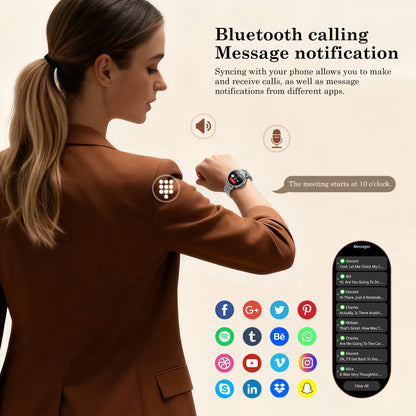 IOWODO New X30 Lady's Watch with Health Monitoring Fitness Tracking 1.26” HD AMOLED Screen Bluetooth Smartwatch for Android IOS