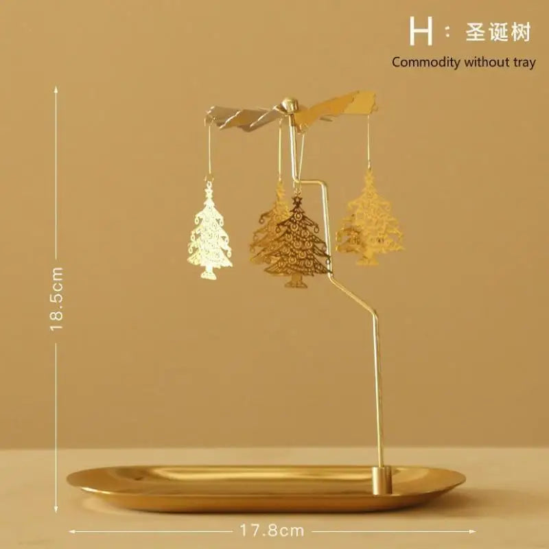 1 Pcs New Lanterns Aromatherapy Candles Trays Rotating Candle Holders Windmills Golden Fragrance Trays Ornaments