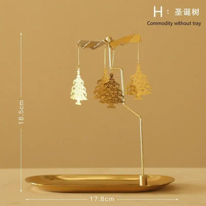 1 Pcs New Lanterns Aromatherapy Candles Trays Rotating Candle Holders Windmills Golden Fragrance Trays Ornaments