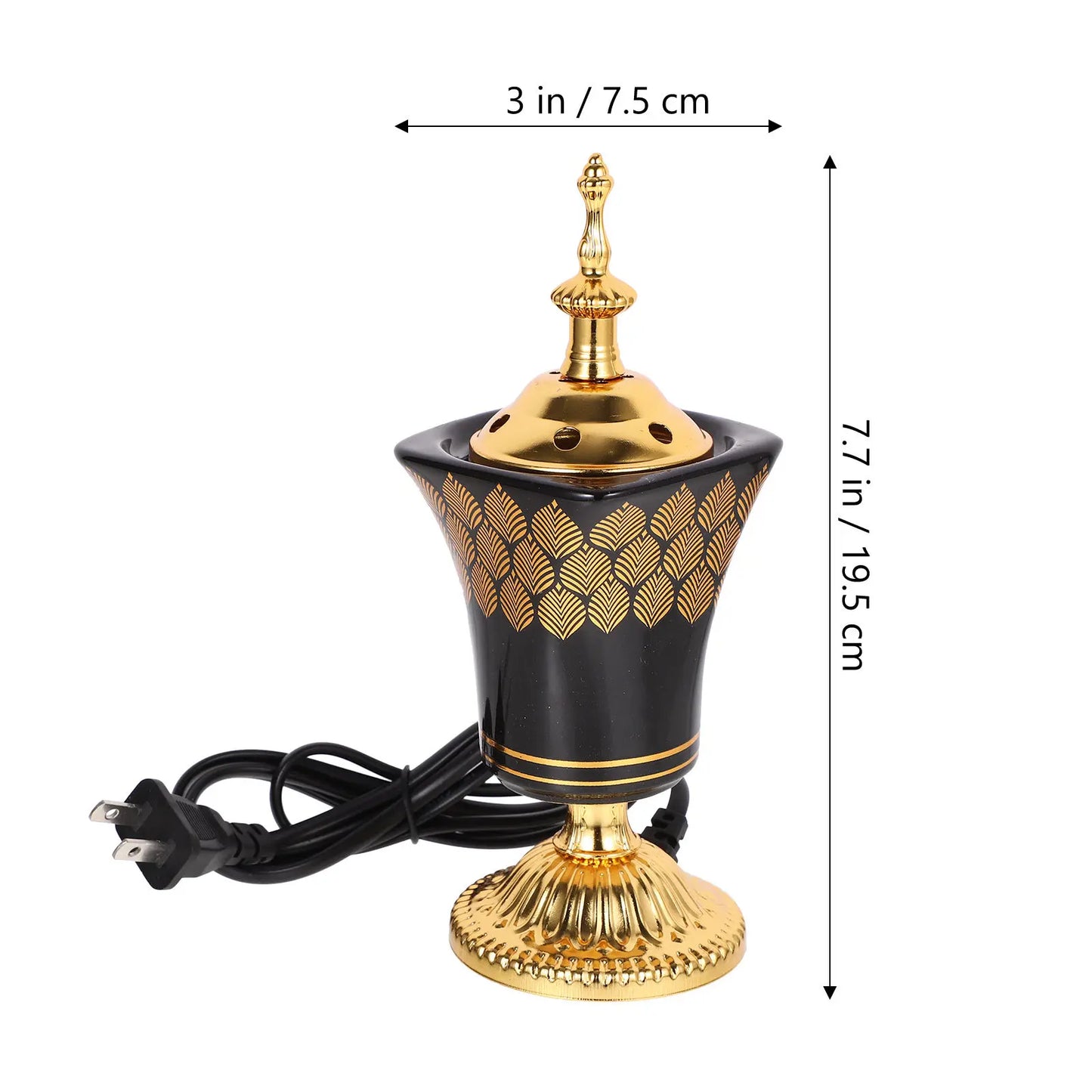 Plug-in Electric Incense Burner Sturdy Metal Aroma Burner for Study Room Kitchen Bedroom Air Purification Relaxation Home Decor