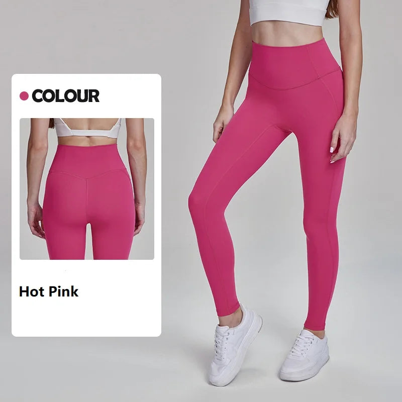 Women's Yoga Leggings Lycra Naked Feel Antibacterial with Pocket Reflective Print Fitness Sports Trousers