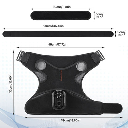 Electric Shoulder Masssager With Heat & Vibration Cordless Heating Pad With Remote Control Both Shoulder Muscle Relaxation Wrap