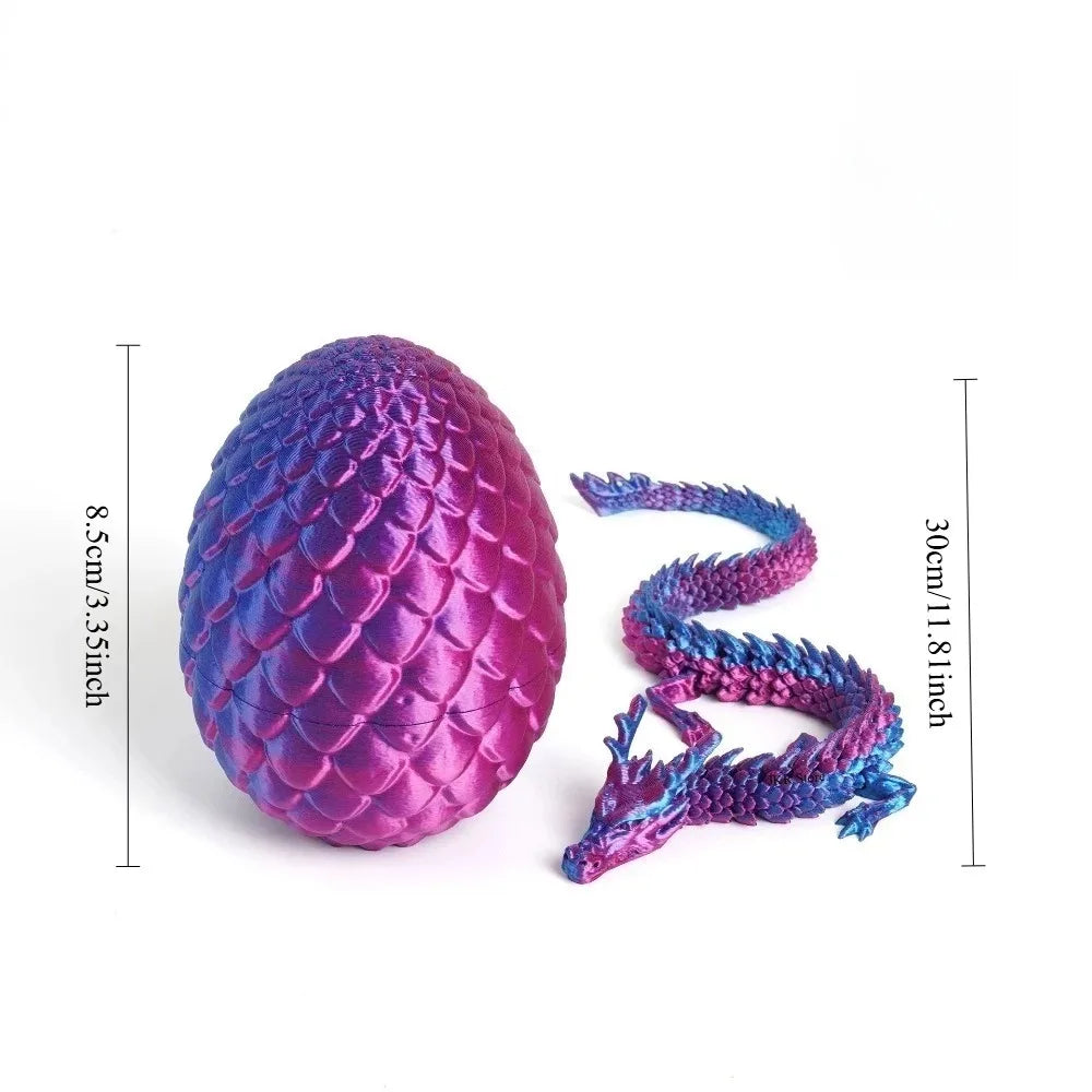 Chinese Dragon Surprise Egg Toy, 3D Movable Joint Dragon Model, Mini Desktop Decoration, Unique Art Craft Gift for Adults & Kids