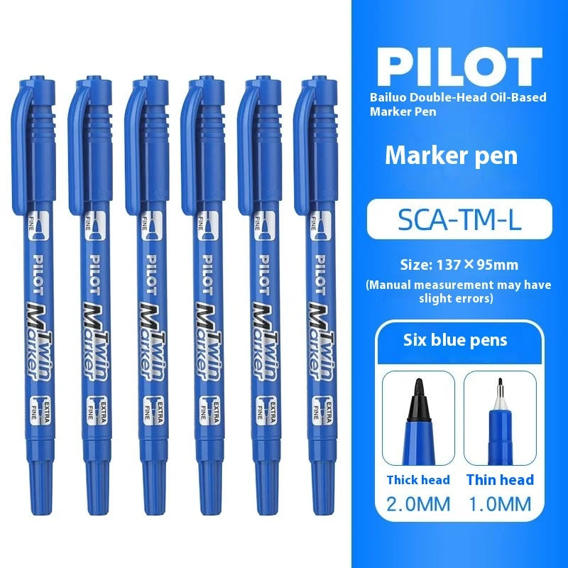 Pilot SCA-TM Dual-Tip Marker,Water-Based Vibrant Quick-Drying Twin-Tip Permanent Ink Pens for Journaling,Scrapbooking&DIY Crafts