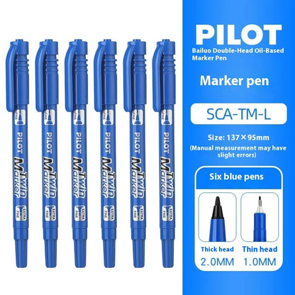 Pilot SCA-TM Dual-Tip Marker,Water-Based Vibrant Quick-Drying Twin-Tip Permanent Ink Pens for Journaling,Scrapbooking&DIY Crafts