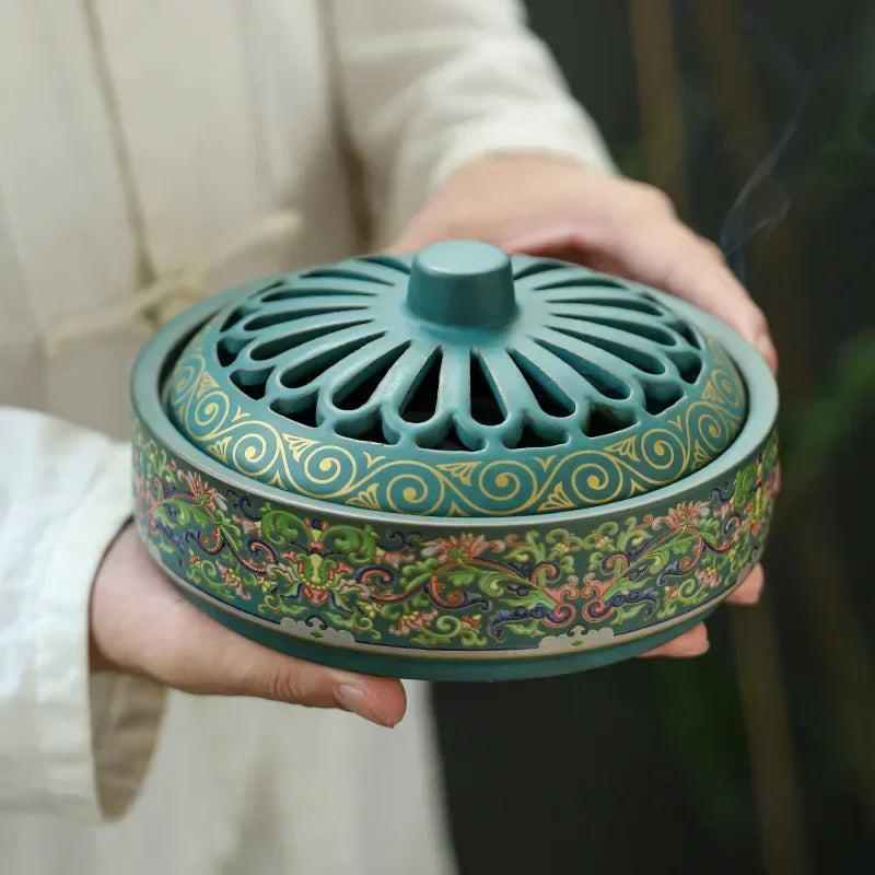 1pc Incense Coil Burner Ceramic Incense Burner Home Ornament Zen Meditation Relaxation Decoration (Without Incense)