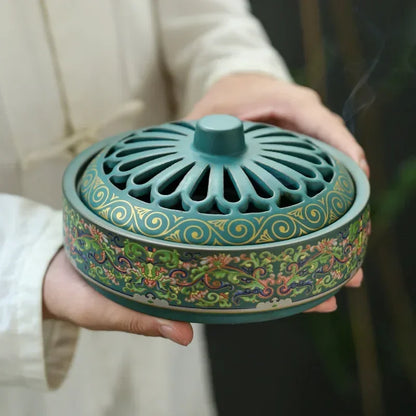 1pc Incense Coil Burner Ceramic Incense Burner Home Ornament Zen Meditation Relaxation Decoration (Without Incense)